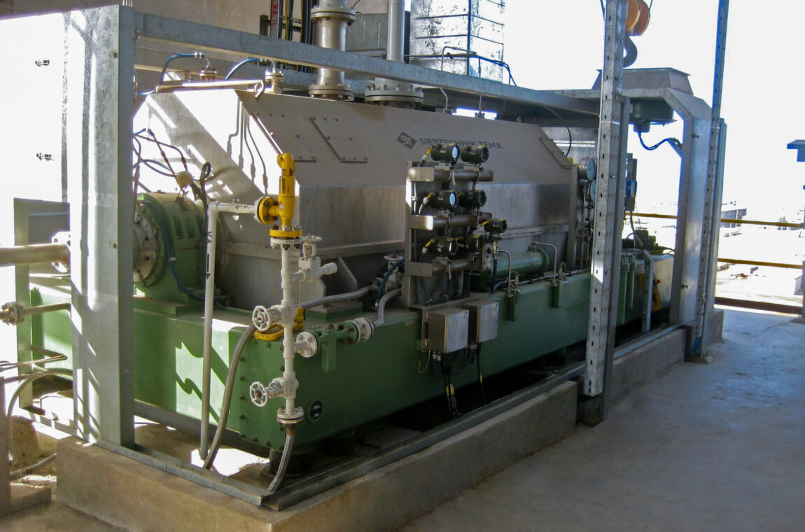 SIEBTECNIK TEMA decanter centrifuge in a plant for processing polymers (HDPE)