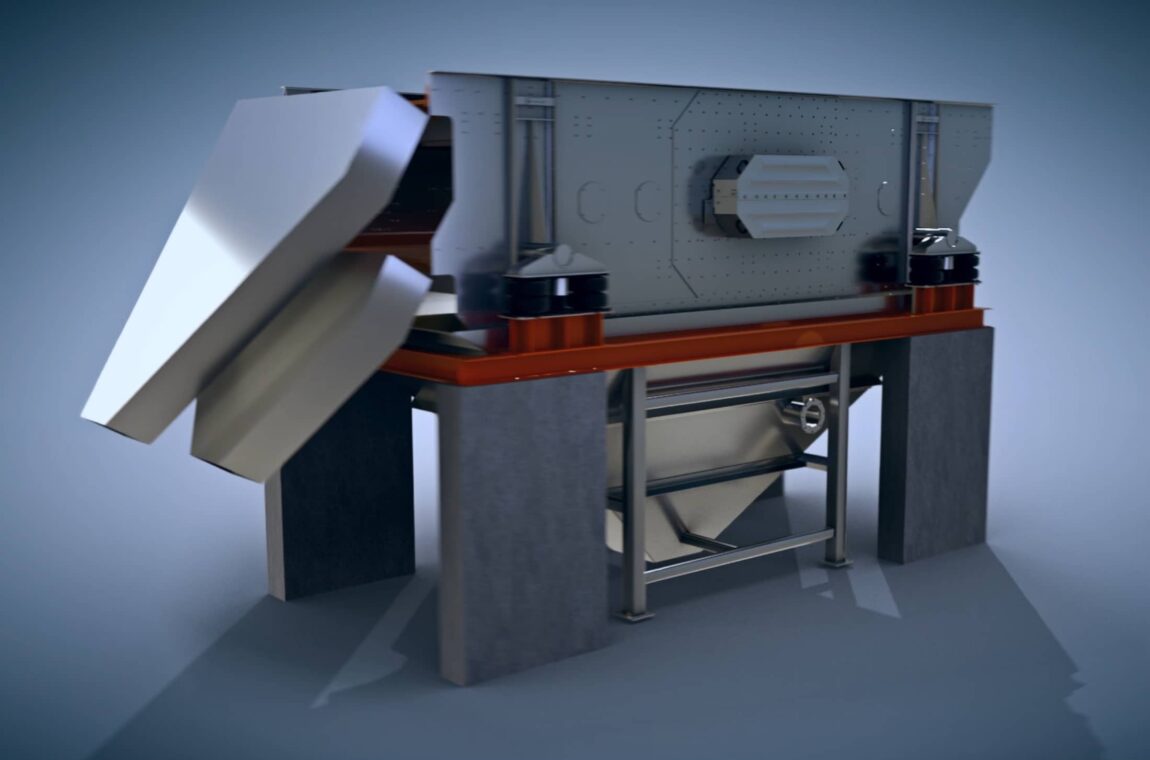 Elliptical motion screening machine 3D animation
