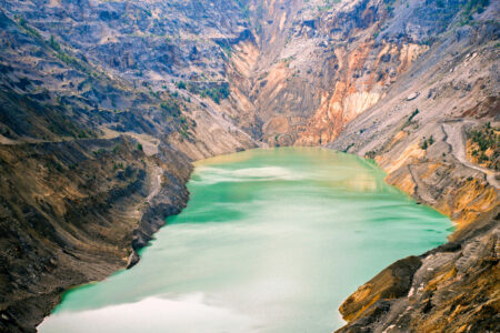 Tailings lake of a copper mine